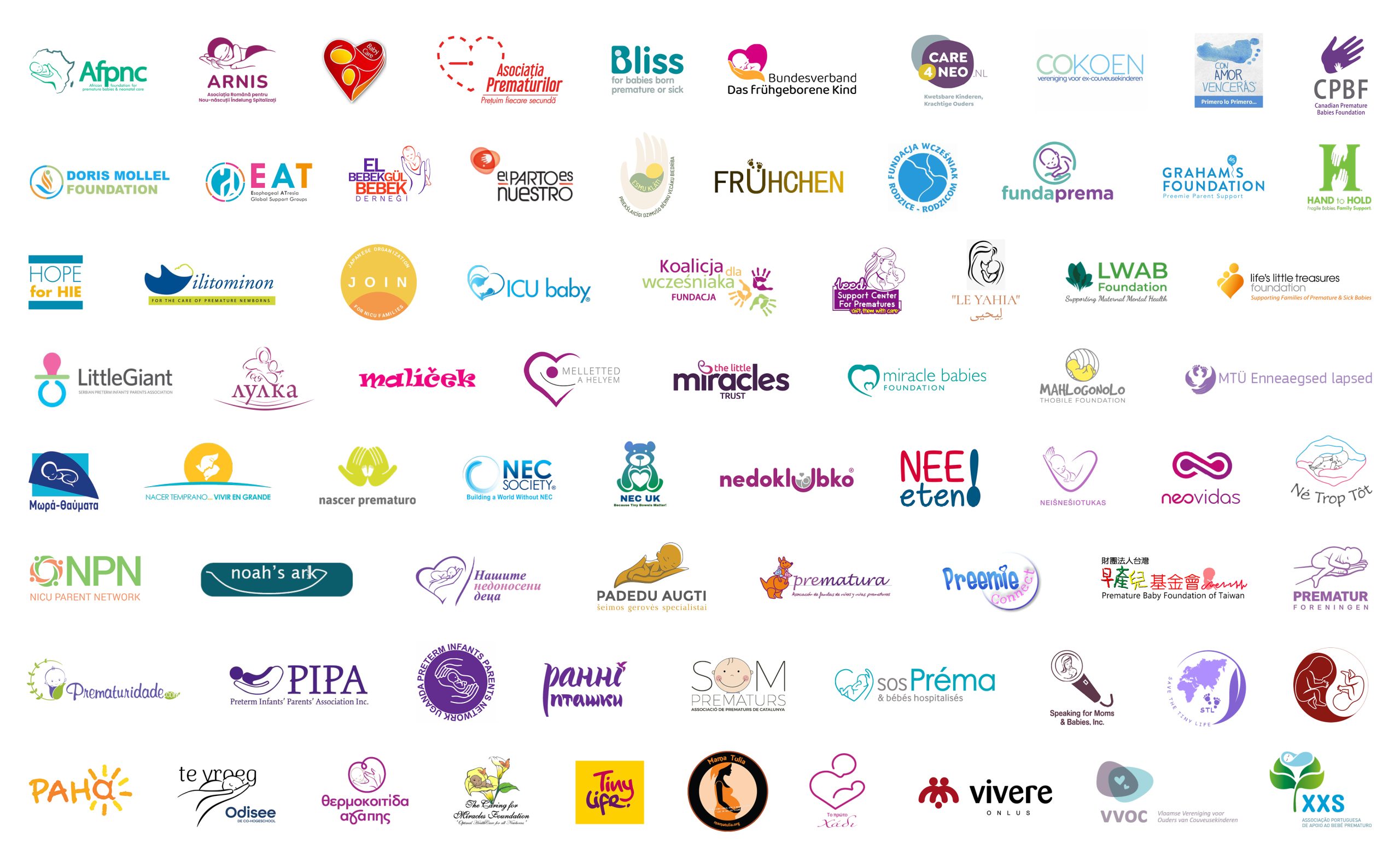 logos parent organisations supporting Zero Separation Kangaroo Mother Care campaign 2024