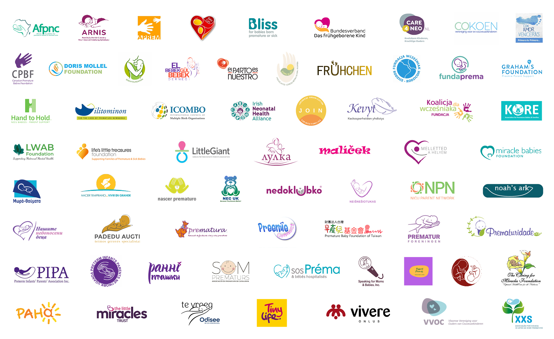 logos parent organisations supporting Zero Separation Kangaroo Mother Care campaign 2023